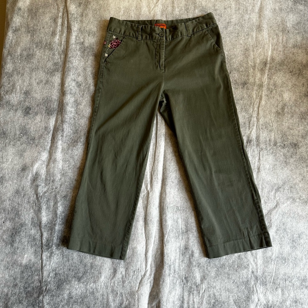 TANGERINE WOMEN’S CAPRI GREEN PANTS SZ 14